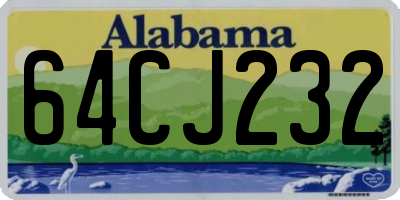 AL license plate 64CJ232
