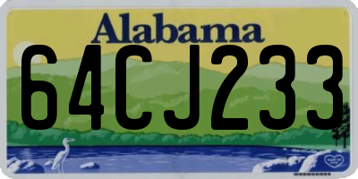 AL license plate 64CJ233