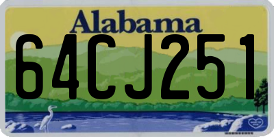 AL license plate 64CJ251