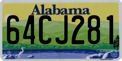 AL license plate 64CJ281