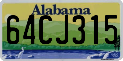 AL license plate 64CJ315