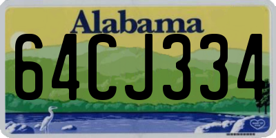AL license plate 64CJ334