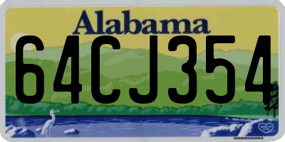 AL license plate 64CJ354