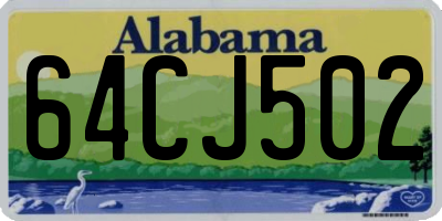 AL license plate 64CJ502