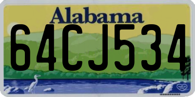 AL license plate 64CJ534