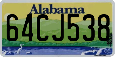 AL license plate 64CJ538
