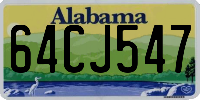 AL license plate 64CJ547