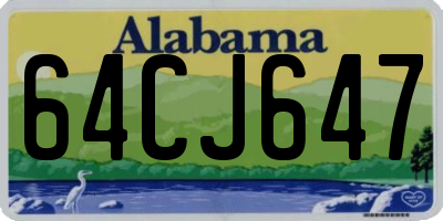 AL license plate 64CJ647