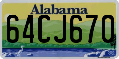 AL license plate 64CJ670