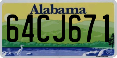 AL license plate 64CJ671