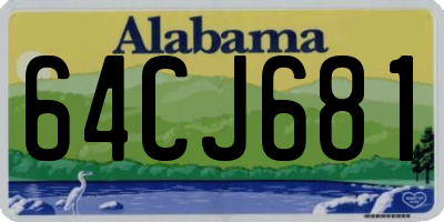 AL license plate 64CJ681
