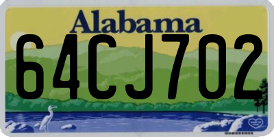 AL license plate 64CJ702