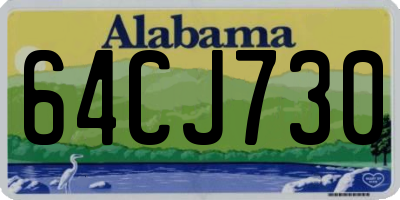 AL license plate 64CJ730