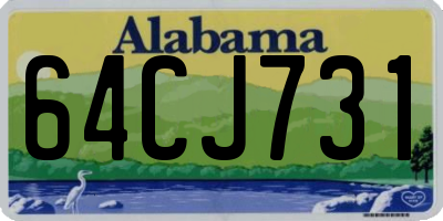 AL license plate 64CJ731