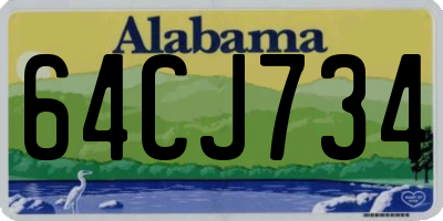 AL license plate 64CJ734