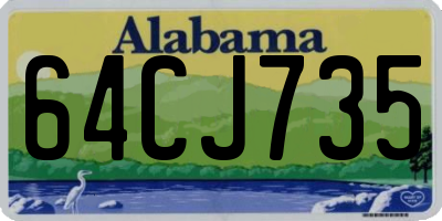 AL license plate 64CJ735