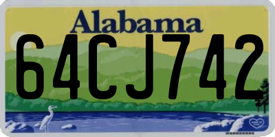 AL license plate 64CJ742