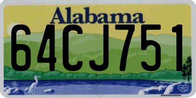 AL license plate 64CJ751
