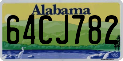 AL license plate 64CJ782