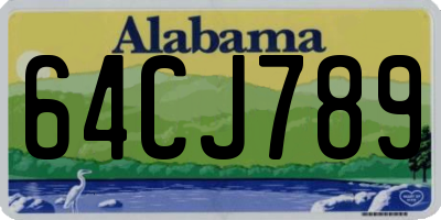 AL license plate 64CJ789