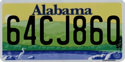 AL license plate 64CJ860