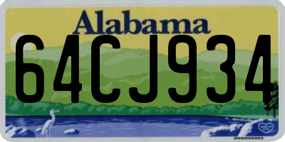AL license plate 64CJ934