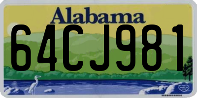 AL license plate 64CJ981