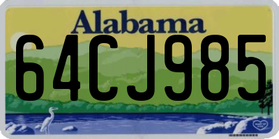 AL license plate 64CJ985