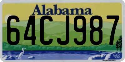 AL license plate 64CJ987