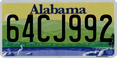 AL license plate 64CJ992