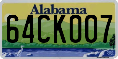 AL license plate 64CK007