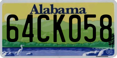 AL license plate 64CK058
