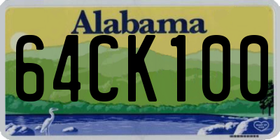 AL license plate 64CK100