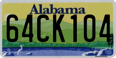 AL license plate 64CK104