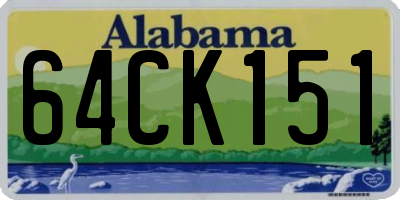AL license plate 64CK151