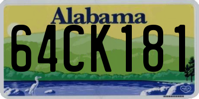 AL license plate 64CK181