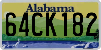 AL license plate 64CK182