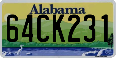 AL license plate 64CK231