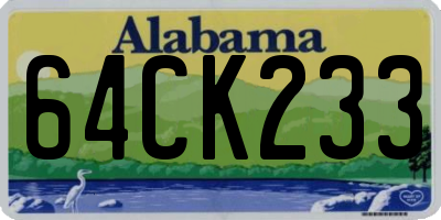 AL license plate 64CK233