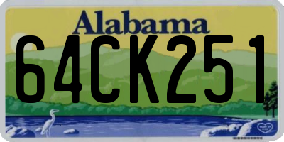 AL license plate 64CK251