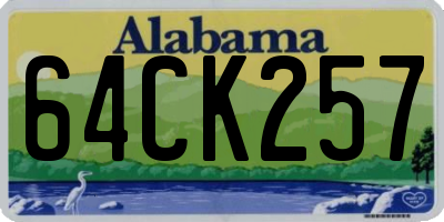 AL license plate 64CK257