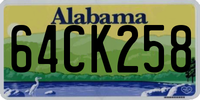 AL license plate 64CK258