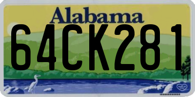 AL license plate 64CK281