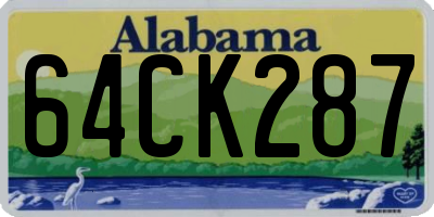 AL license plate 64CK287