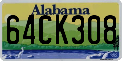 AL license plate 64CK308
