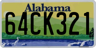 AL license plate 64CK321