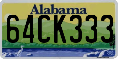 AL license plate 64CK333