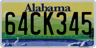 AL license plate 64CK345