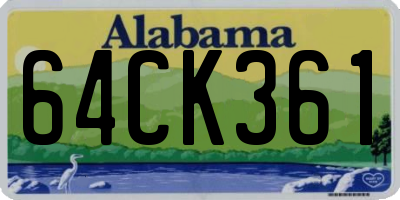 AL license plate 64CK361