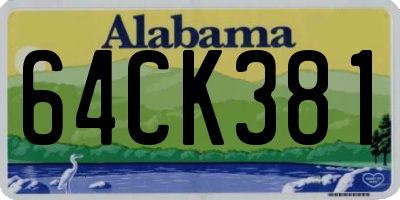 AL license plate 64CK381